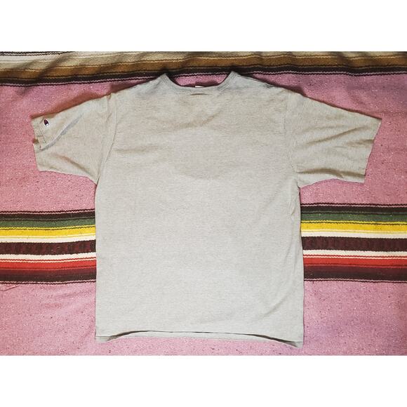 Champion Big Patch Embroidered Logo Gray Shirt 2XL - Picture 2 of 6